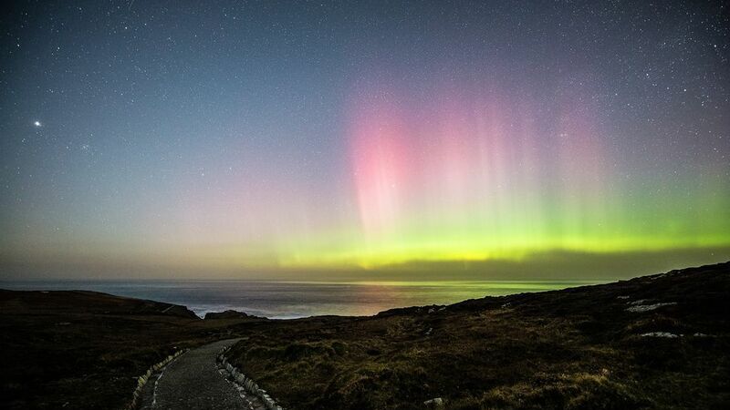 medium-The Aurora Borealis in the night sky over Malin Head